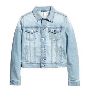 h&m women's long denim jacket